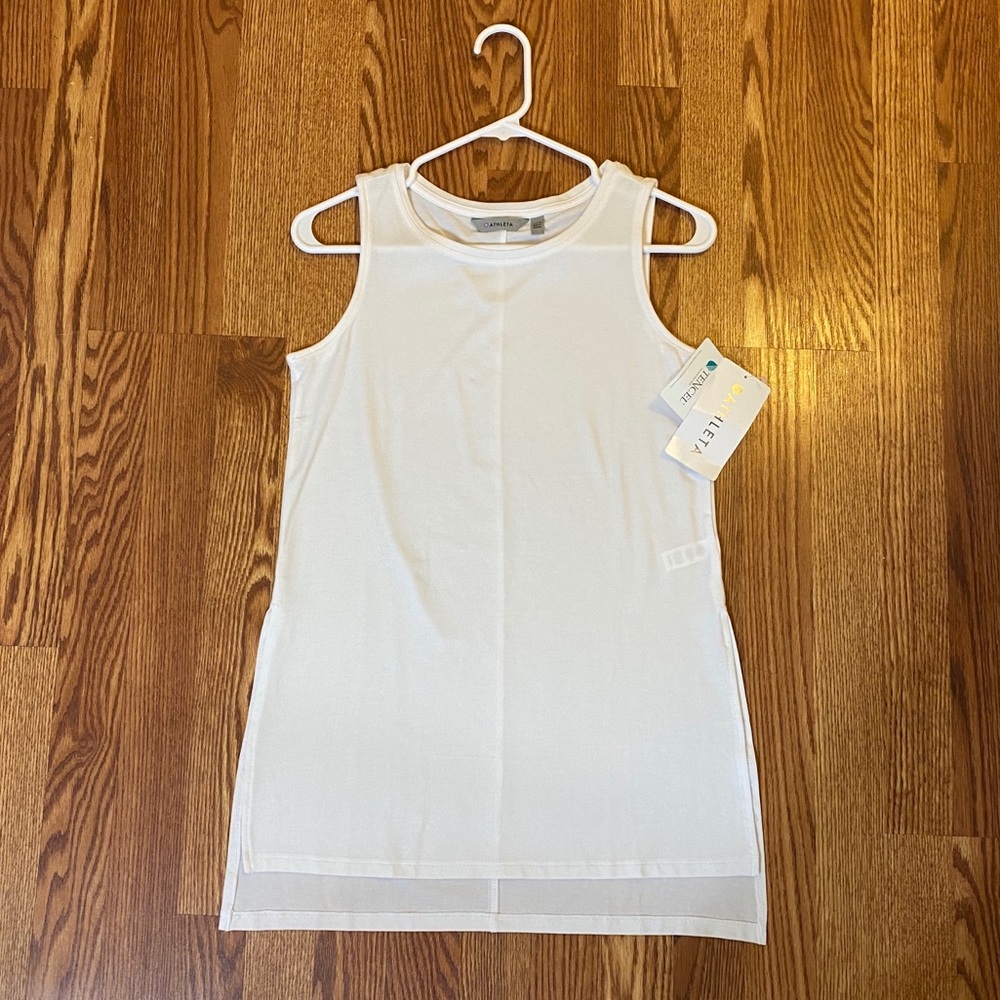 NWT Athleta White Side-Split Tank Top (Size XXS)